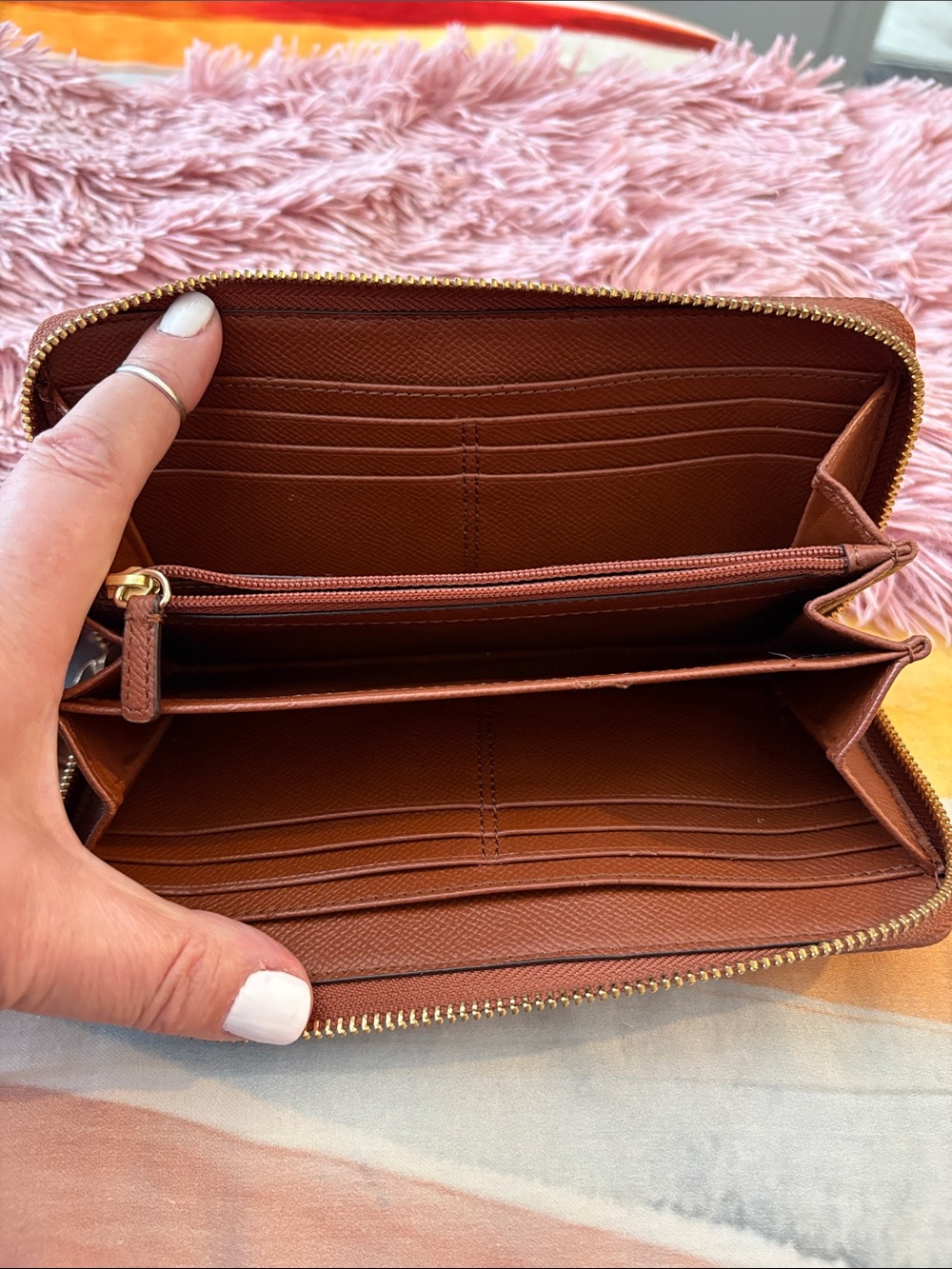 Coach Khaki/Chestnut Signature Satchel with Matching Accessories - Picture 10 of 16